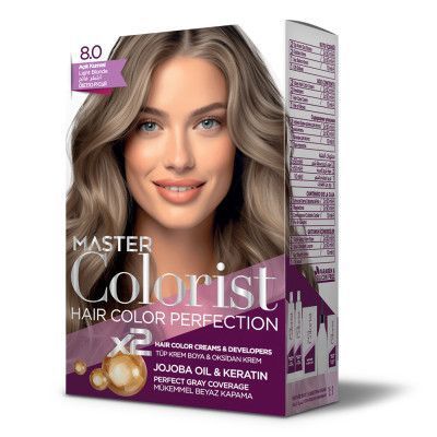 Фарба для волосся Master Colorist 8.0 Світлий русий, 2x50 мл+2x50 мл+10 мл 302339 фото